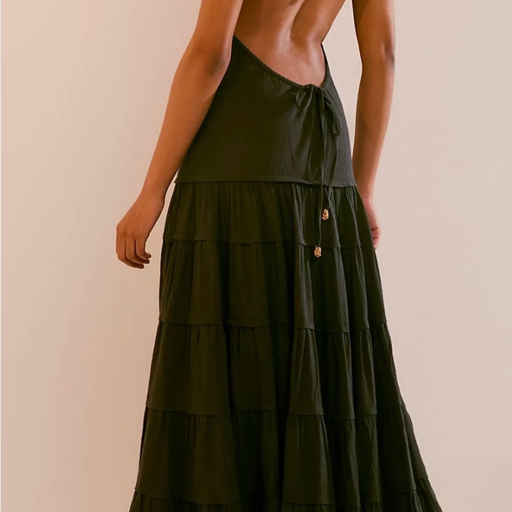 Somewhere Sunny Halter Black Maxi Dress - Picture 5 of 8